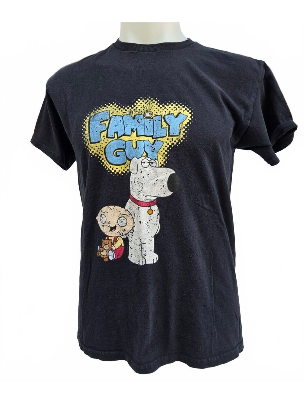 Vintage Family Guy Graphic T-Shirt, Medium, Black